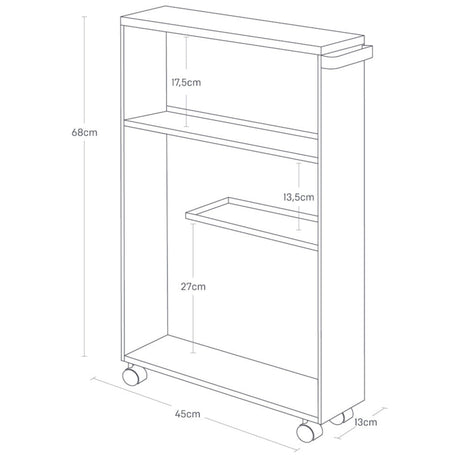 Smal og praktisk oppbevaringsløsning for små rom.