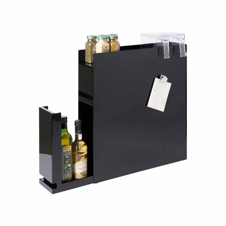 Skjutbar kryddhylla svart magnetisk 50 x 52,5 cm - Lindas Dekor