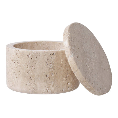 Praktisk oppbevaringskrukke i lyse toner.