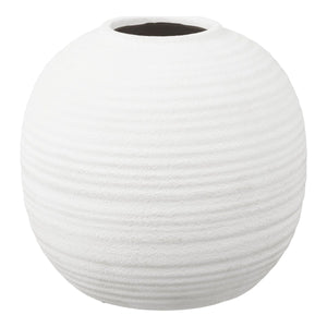 Stor rund vase keramisk hvit ø 30 cm - Lindas Dekor
