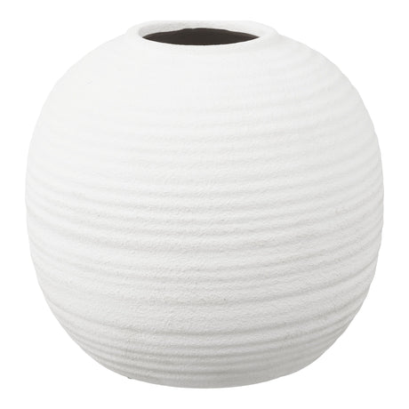 Stor rund keramisk vase i hvitt Ø30 cm house nordic