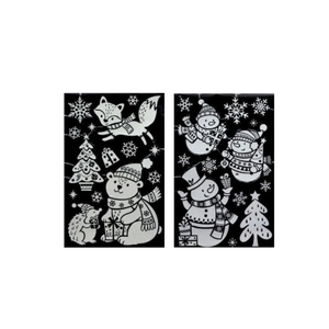 Julestickers snømenn og vinterdyr 2 design, 50 x 32 cm