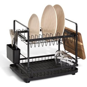 Oppvaskstativ 2 etasjer sort 49,5 cm Black Edition - Lindas Dekor Oppvaskstativ