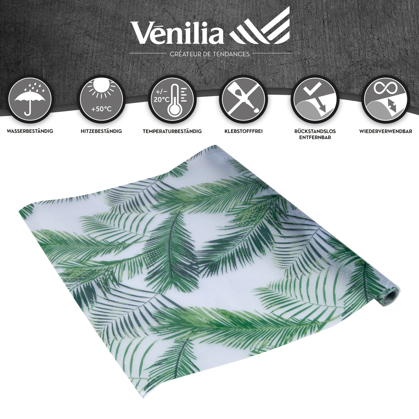 Static Premium Palme vindusfolie