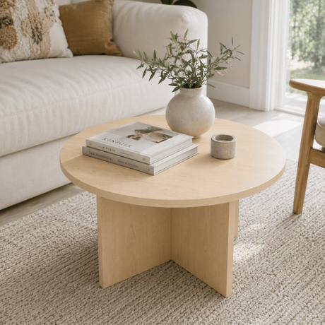 Scandinavian Oak folie på rundt sofabord