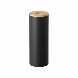 Tørkepapirboks rund sort med trelokk 9,2 x 23,8 cm - Lindas Dekor