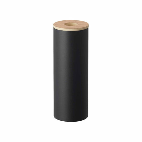 Tørkepapirboks rund sort med trelokk 9,2 x 23,8 cm - Lindas Dekor