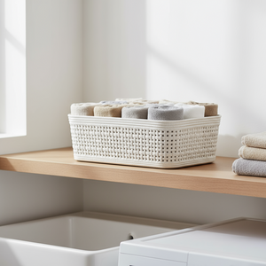 2-pk Oppbevaringskurv sandfarget 19 x 13,5 x 6cm