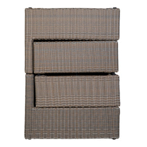 Kompakt loungegruppe med 2 loungemoduler, 2 puffer og glassbord