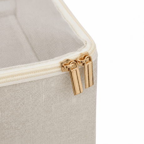 Oppbevaringsboks under seng med hjul beige 66 x 60 cm - Lindas Dekor Oppbevaringsboks