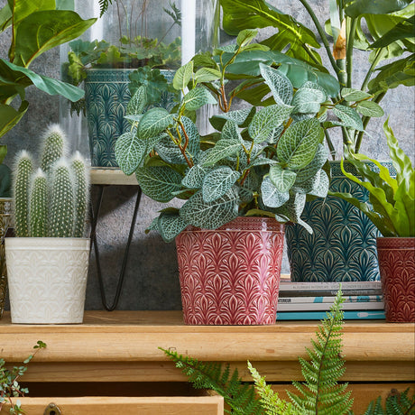 Pilea kunstig plante grønn med potte 30 cm