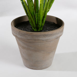 Evergreen kunstig plante grønn grå 49 cm med potte