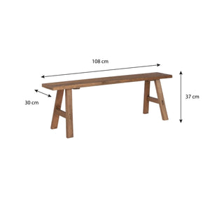 Bold benk stor i tre natur 108 cm - Lindas Dekor