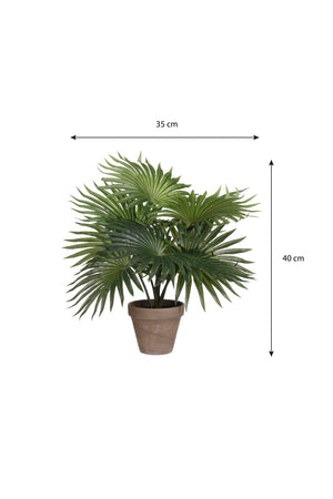 Kunstig palme grønn 40 cm med potte