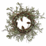 Krans med gröna blad, röda bär 45 cm