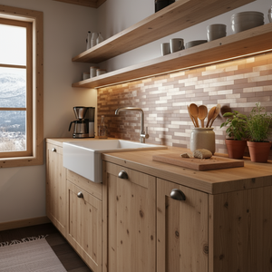 Selvklebende veggfliser Sofie stav i bronse for kjøkken og bad