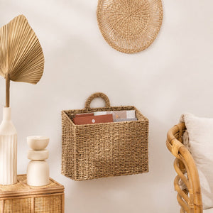 Hengekurv Cora natur 40 x 14 x 37 cm - Lindas Dekor Oppbevaringskurv