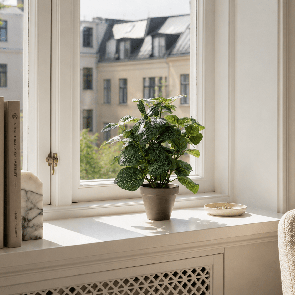 Pilea kunstig plante grønn med potte 35 x 25 cm - Lindas Dekor Kunstige planter