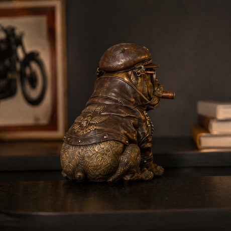 Bulldog med sigar dekorfigur