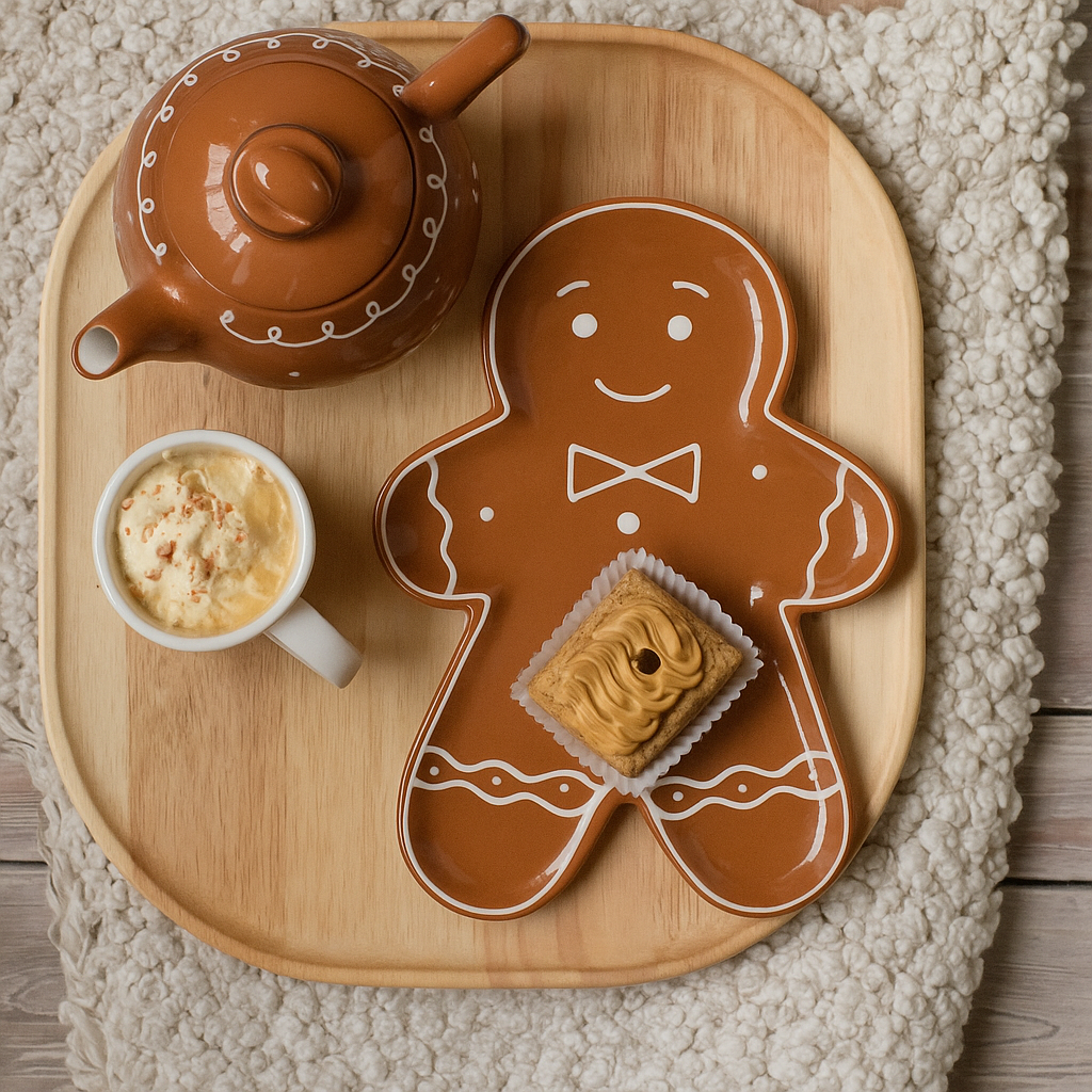 Serveringsfat pepperkakemann i keramikk