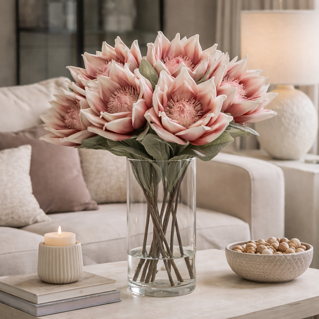 Kvist öppen blomma rosa 84 cm