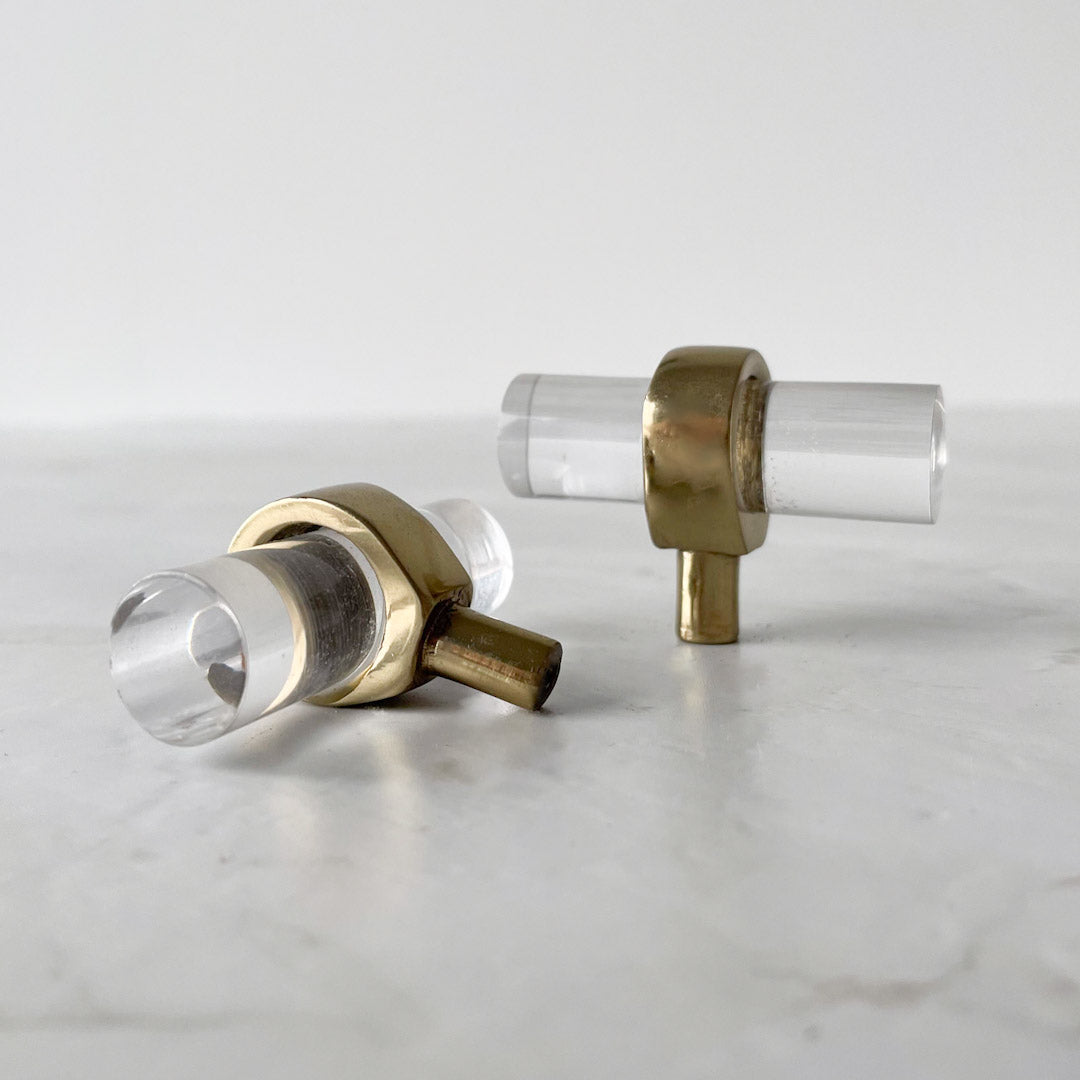 2-pk knopp Cylinder, glas