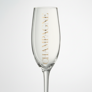 Champagneglas, transparent/guld