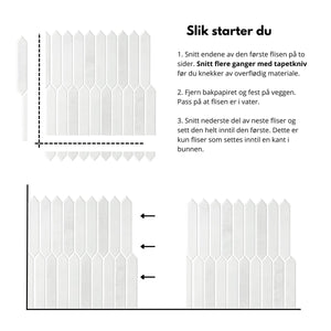 Monteringsillustration för Hedda grå självhäftande väggplattor