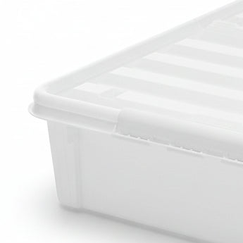 Transparent oppbevaringsboks med lokk for praktisk oppbevaring