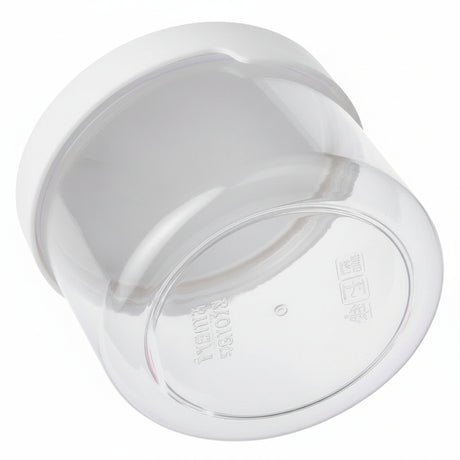 Transparent oppbevaringsboks til tørrmat med hvitt skrulokk