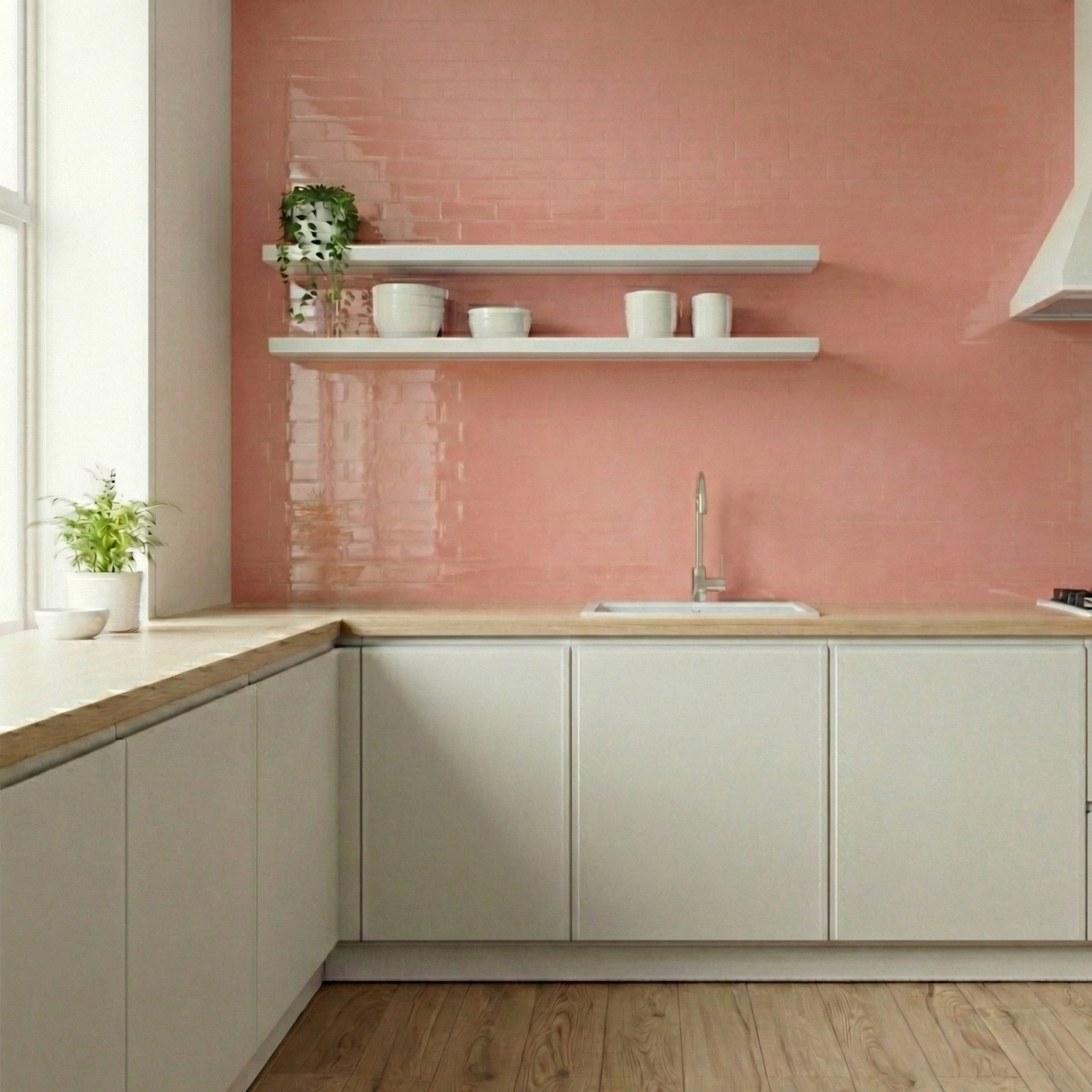 Adelina Rosa selvklebende veggfliser