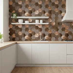 10-pk Bente hexagon selvklebende veggfliser