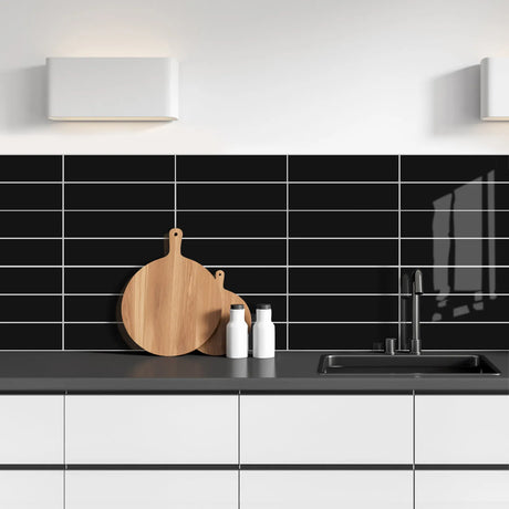 pakke med Hailey sort selvklebende veggfliser – 10 stk dekker X m².