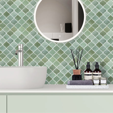 Lantern gröna självhäftande väggplattor