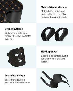 LED - lysmaske til ansikt mot akne, rynker og pigmentflekker - Lindas Dekor
