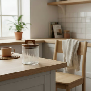 Glasskrukke med trelokk 550 ml