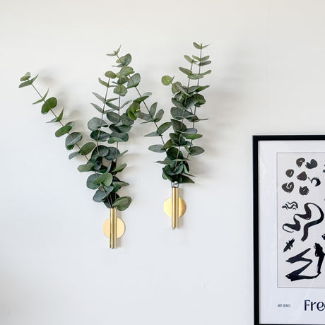 Väggvas med eukalyptus och Manhattan, guld