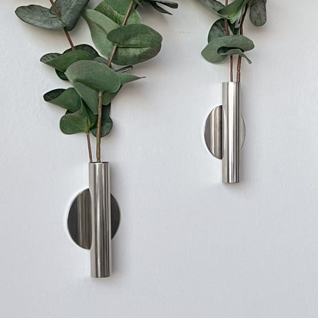 Väggvas med eukalyptus och Manhattan, silver