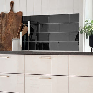 Vareprøve: Hailey sort selvklebende veggfliser