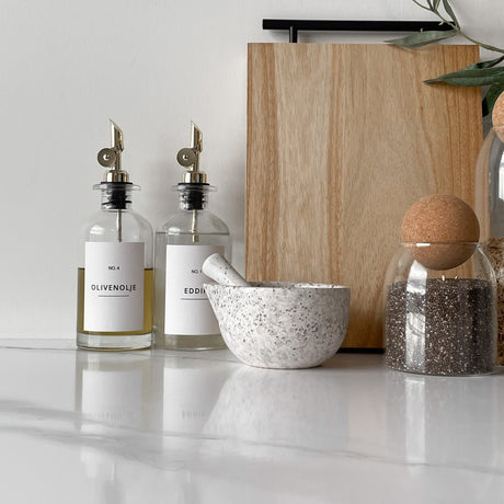 Høyglanset kontaktplast marmor klassisk hvit