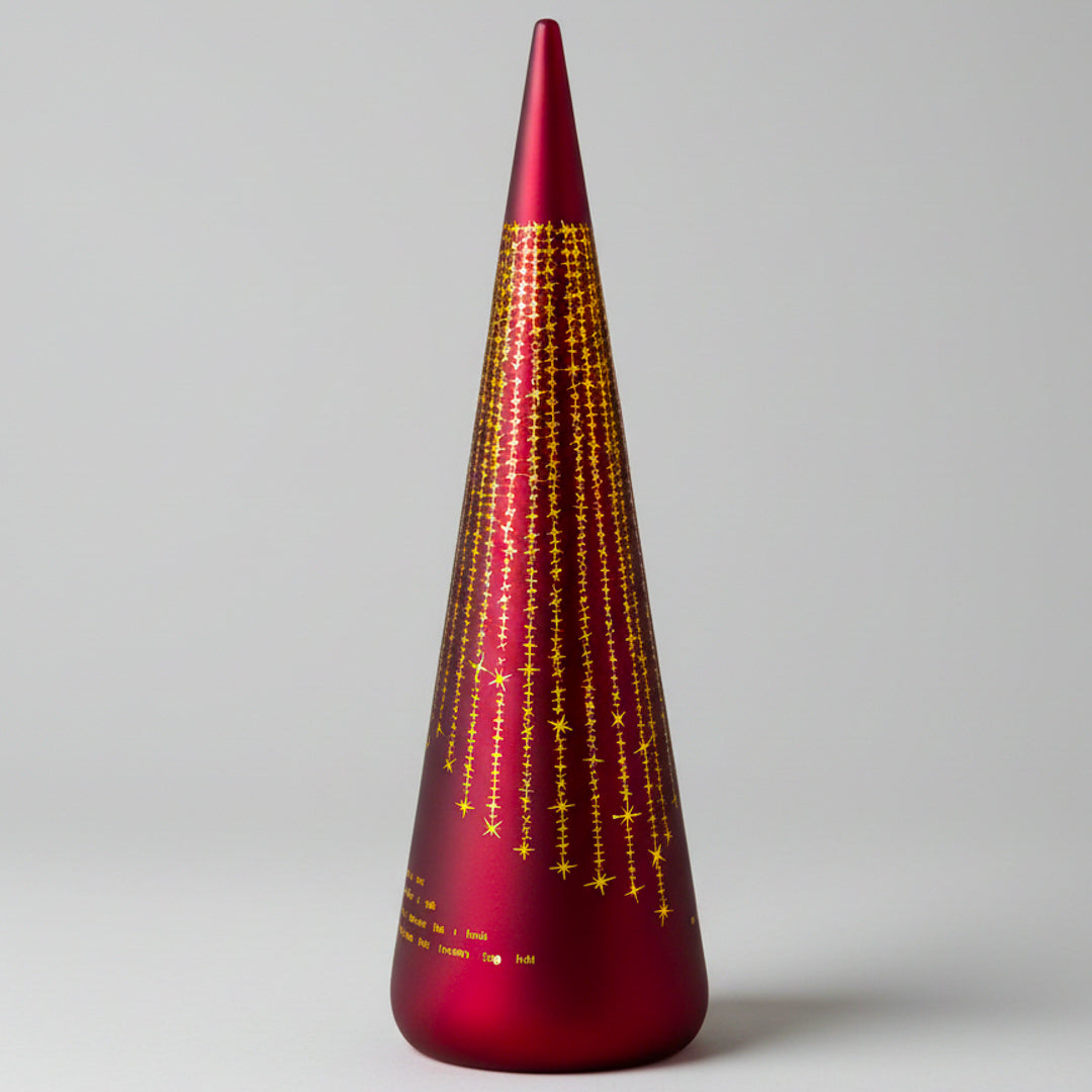 2-pack LED-lykta "Den lyser..." Röd kon