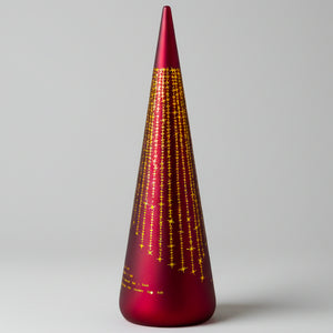 2-pack LED-lykta "Den lyser..." Röd kon