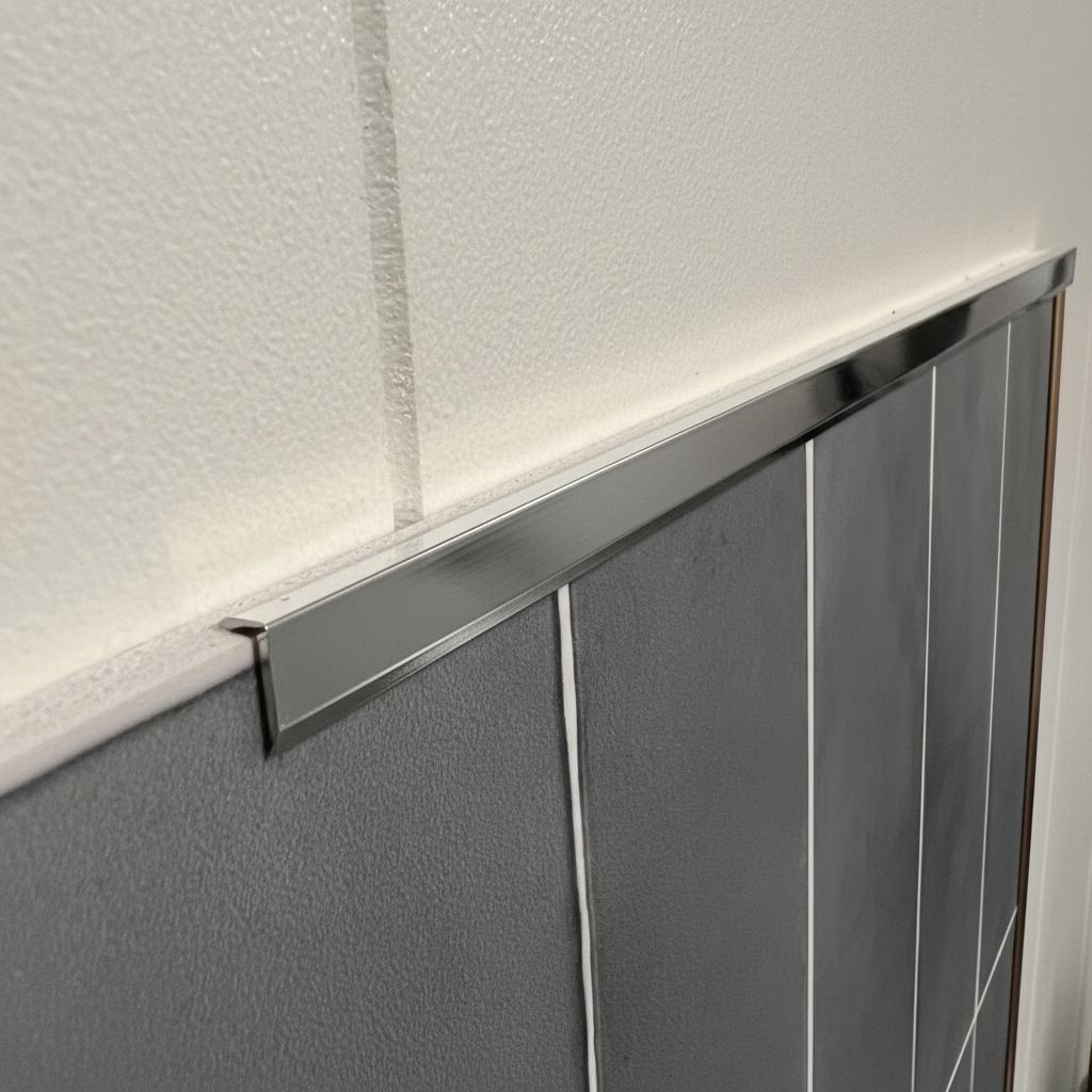 10-pk Endelister til selvklebende fliser, sølv