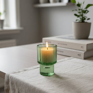 Vendbar lysestake grønn 8,8 cm - Lindas Dekor