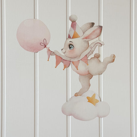 Klistermärke med kanin på moln