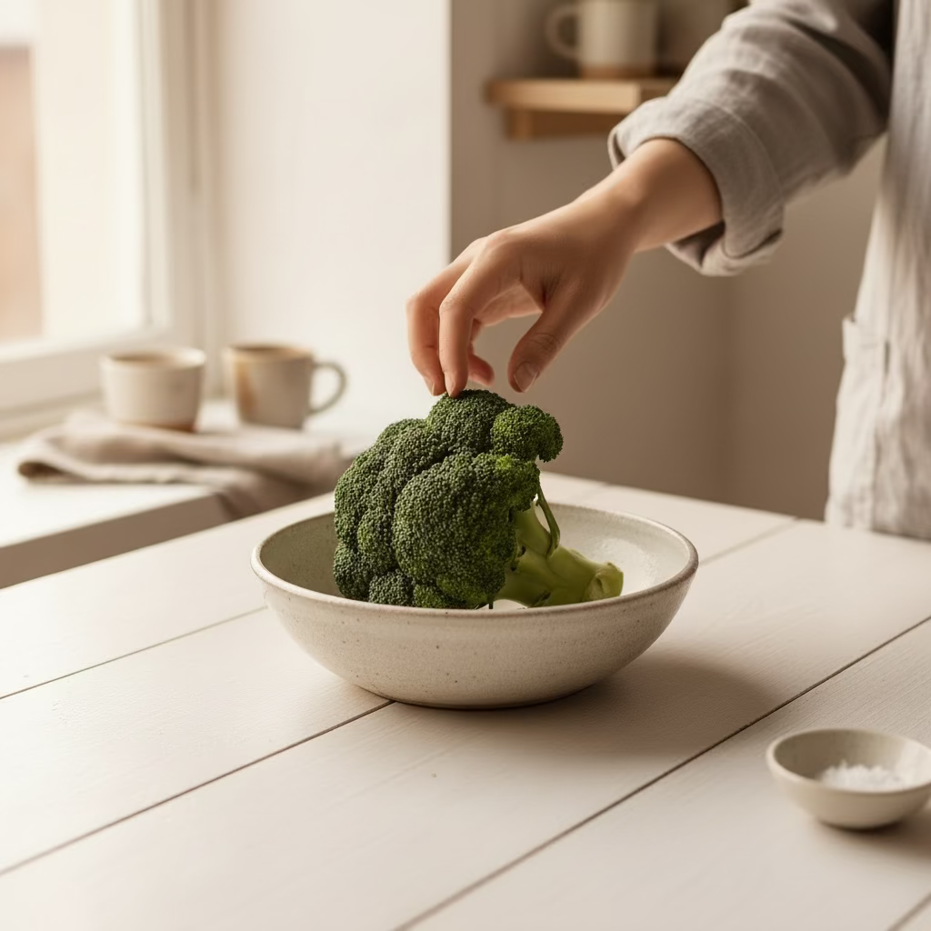 Mr. Plant Brokkoli - naturtro kunstgrønnsak med grønn blomsterstruktur og realistiske detaljer for interiørdekorasjon