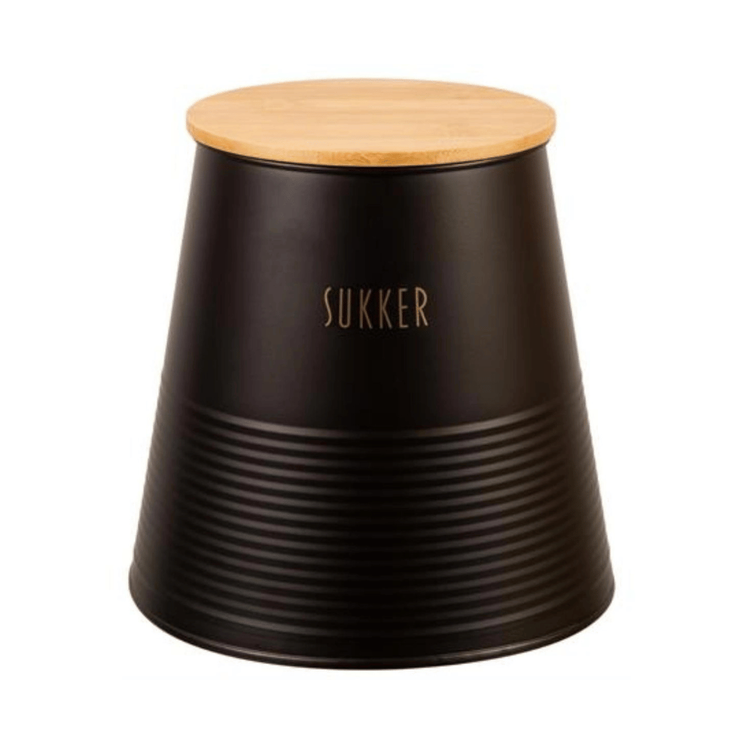 Boks sukker, sort metall