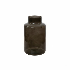 Dekorativ grå glassvase fra Lindas Dekor laget av resirkulert glass – perfekt til blomster, strå og bordpynt.