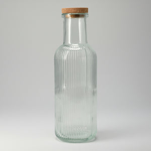 Glassflaske transparent 1 liter med kork - elegant oppbevaring kjøkken