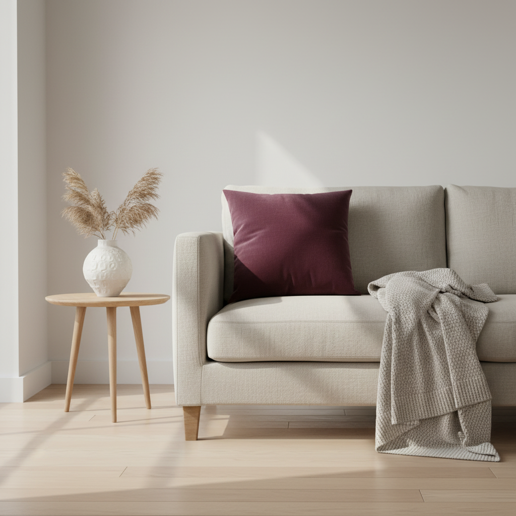 Lilla putetrekk i polyester 45x45 cm - naturlig tekstur for sofa og seng